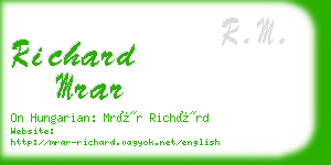 richard mrar business card